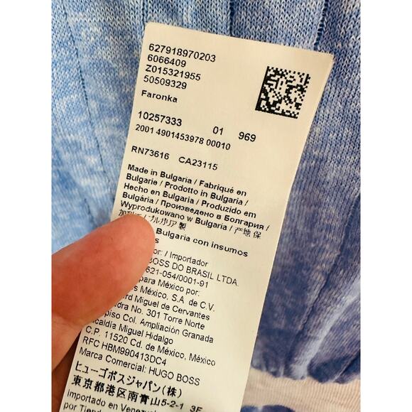 BOSS Light Blue Collared Short Sleeve Front Button Closure Polo Knit Midi Dress - Picture 12 of 14